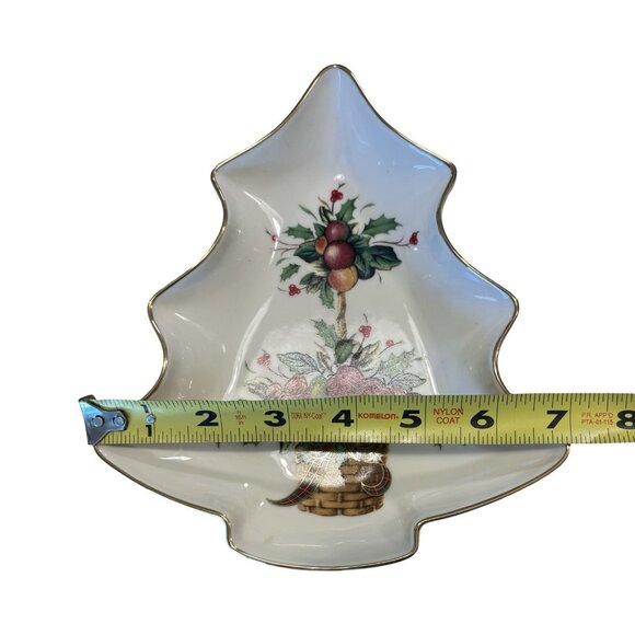 Lenox Collectible Holiday Tartan Apple Candy Dish Tree Shaped Christmas Decor - Picture 6 of 7